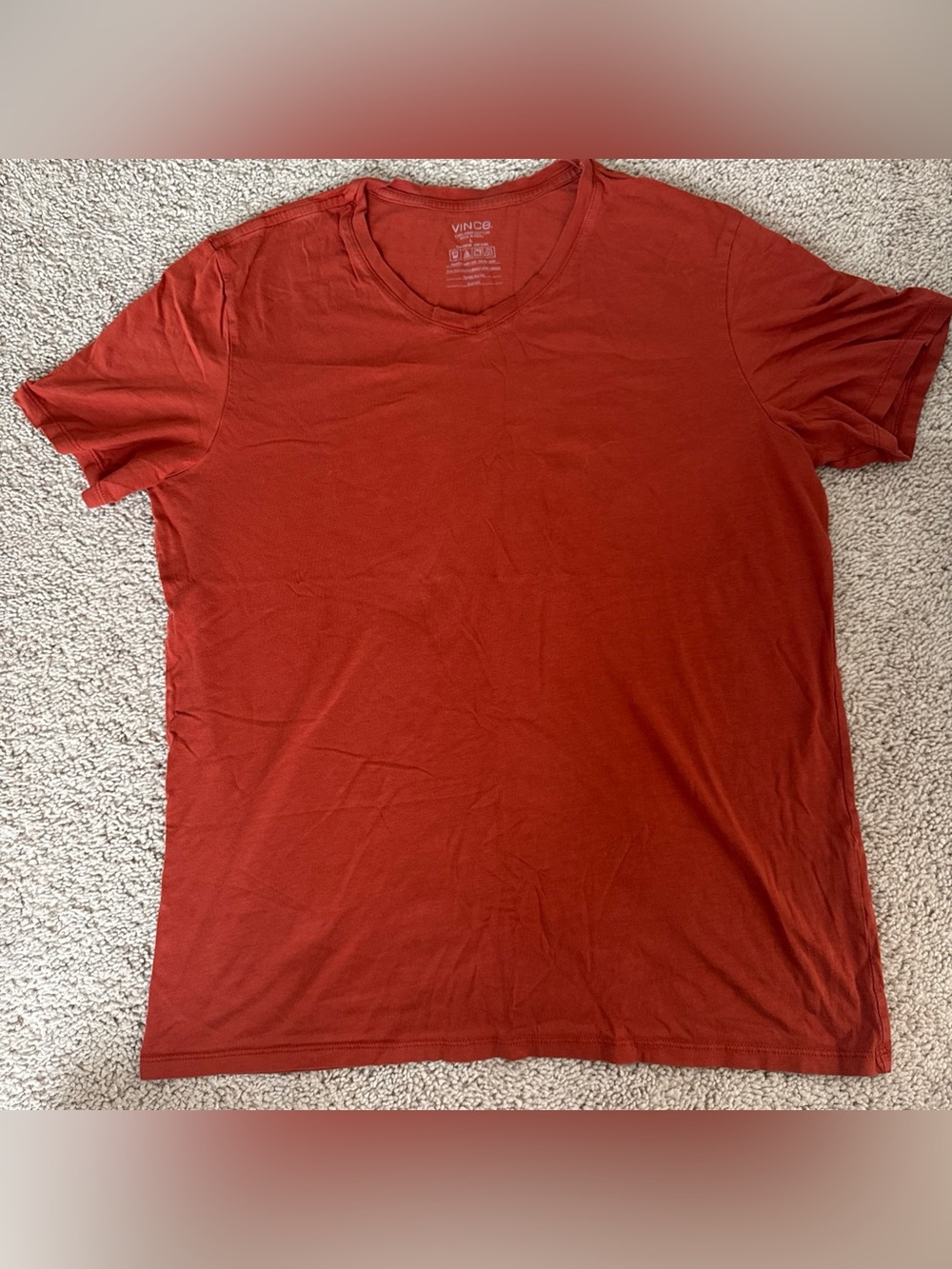 Vince Pima Cotton V Neck Tee Shirt Size Large